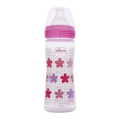 Chicco Wellbeing Feeding Bottle - Pink 250 ml - Feeding & Nursing