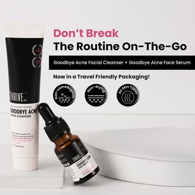 ThriveCo Goodbye Acne Kit (Serum + Face Wash), Reduces Acne, Pimples, Acne Marks & Sebum 1's - Facial Kits