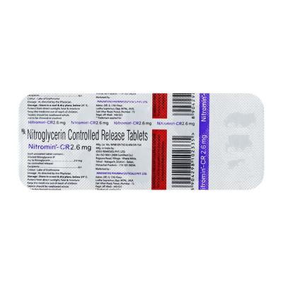 NITROMIN CR 2.6mg Tablet 10's - Angina