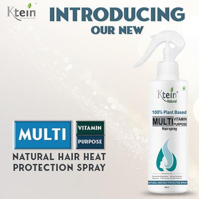Ktein Natural 100% Plant Based Multi Vitamin Purpose with Deep Nourishment Hairspray for Hair Heat Protection Frizz Free Hair 160 ml - Hair Sprays & Mists