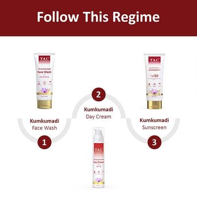 T.A.C - The Ayurveda Co. 10% Kumkumadi Day Cream With SPF 20 For Radiant And Youthful Skin 50 gm - Day Cream