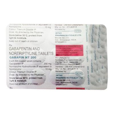 GABAPIN NT 200 Tablet 15's - Neuropathic Pain-Dru