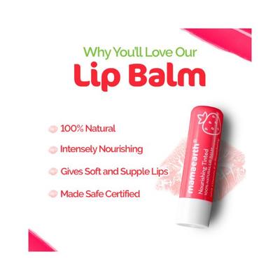 Mamaearth Nourishing Tinted 100% Natural Lip Balm with Vitamin E and Strawberry 4 gm - Lip Balms