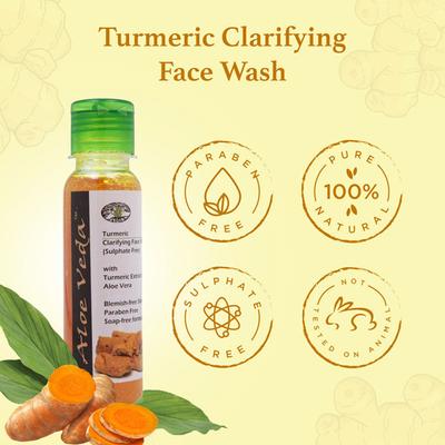 Aloe Veda Clarifying Herbal Face Wash - Turmeric 100 ml - Face Wash & Cleansers