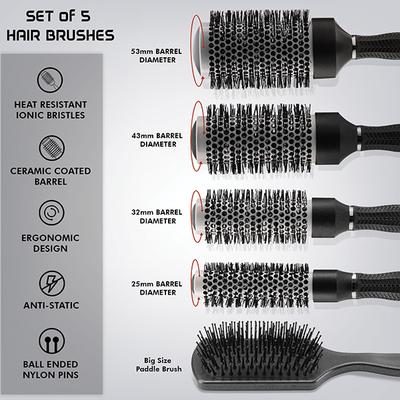 Vega Professional Ceramix Shine Hair Brush Set Brushes (VPPHB-16) 5's - Hair Brushes