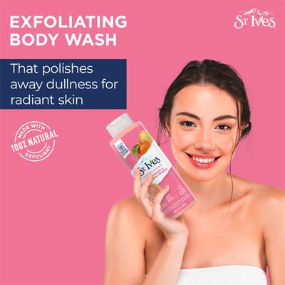 St. Ives Exfoliating Body Wash - Pink Lemon & Mandarin Orange extracts 473 ml - Shower Gels & Body Wash
