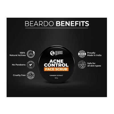 Beardo Acne Control Face Scrub - Turmeric Extract 100 gm - Face Scrubs