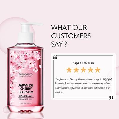 The Love Co. Japanese Cherry Blossom Hand Soap - For Moisturized Hands - Gentle Cleanser for Soft Hands - Liquid Hand Soap Suitable for Sensitive Skin 250 ml - Hand Wash & Soaps