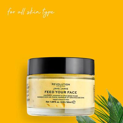 Revolution Skincare x Jake-Jamie Coconut, Mango & Chia Seed Radiant Glow Face Mask 50 ml - Masks & Peels