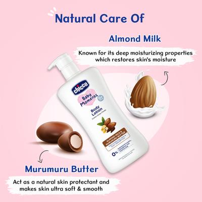 Chicco Baby Moments Body Lotion (0+ Months) - Almond Milk & Murumuru Butter 200 ml - Creams, Lotions & Oils