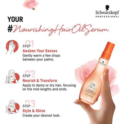 Schwarzkopf Professional Oil Ultime Rose Oil for Fine, for Hair Care Softer Hair 100 ml - Hair Serums