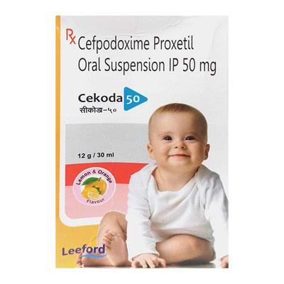 CEKODA 50 Lemon & Orange Flavour Oral Suspension 30ml - Bacterial Infections-Cep