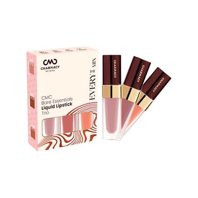 Charmacy Milano Bare Essentials Liquid Lipstick Trio - Everyday Mix 16.8 ml - Lip Kits & Palettes