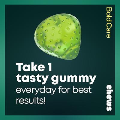 Bold Care Chews Apple Cider Vinegar Gummies sugar free Green Apple Flavour 30's - Apple Cider Vinegar - Acv