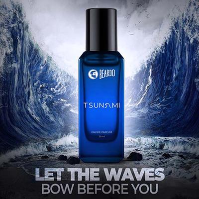 Beardo Tsunami Perfume for Men Marine Aromatic Notes, Strong Long Lasting, Eau De Parfum 20 ml - Men Perfumes (Edt/Edp)