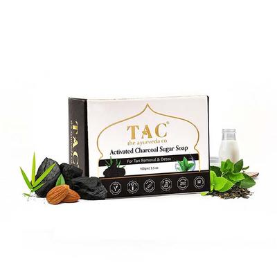 TAC The Ayurveda Co. Activated Charcoal Sugar Soap (Pack of 3 x 100 gm) - Personal Care (Ayush)