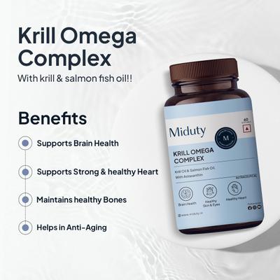 Miduty Krill Omega Complex Softgels 60's - Omega Fish Oil Fatty Acids