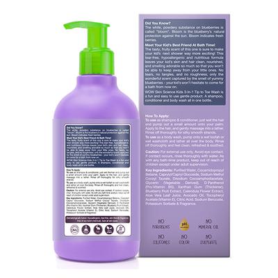Wow Life Science Kids 3 in 1 Tip to Toe Wash - Blueberry 300 ml - Baby Body Wash