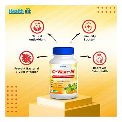 Healthvit C-Vitan-N Plant Based Natural Vitamin C with Zinc Tablet 60's - Vitamin C