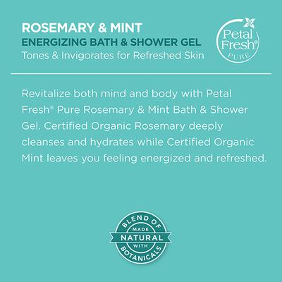 Petal Fresh Energizing Rosemary and Mint Bath and Shower Gel 475 ml - Shower Gels & Body Wash