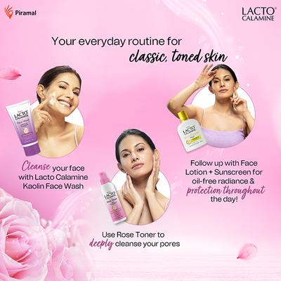 Lacto Calamine Rose Water Toner for Glowing Skin with Aloe Vera and 2% Niacinamide 120 ml - Toners