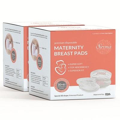 Sirona Premium Disposable Maternity Breast Pads (Pack of 2 x 36's) - Breast Pads & Shields