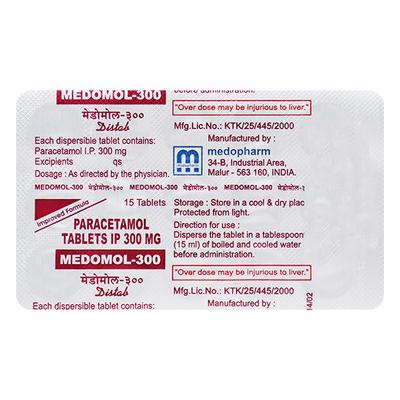 MEDOMOL 300mg Distab 15's (se) - Fever-Ana