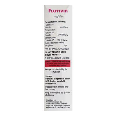 FLUTIVIN Nasal Spray 6gm - Nasal Congestion-Nas