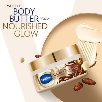 Vaseline Cocoa Glow Whipped Body Butter With Cocoa And Shea Butter,Almond Oil & Vitamin E 180gm - Body Butter