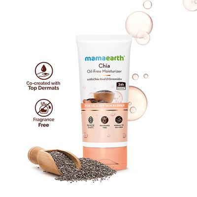 Mamaearth Chia Oil-Free Moisturizer with Chia Seed & Ceramides for Healthy Skin Barrier 80 gm - Face Moisturizers