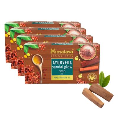 Himalaya Ayurveda Sandal Glow Soap With Pure Ayurvedic Oil (Pack of 4 x 75 g) - Personal Care (Ayush)