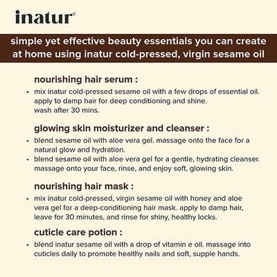 Inatur Pure & Cold Pressed Oil - Sesame (Til Oil) 100 ml - Massage Oils