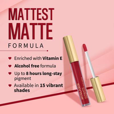 MyGlamm Ultimatte Long Stay Matte Liquid Lipstick-Scarlet Queen 2.5 ml - Lipsticks