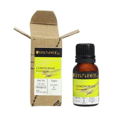 Soulflower Essential Oil - Lemongrass 15 ml (N) - Lotions & Creams
