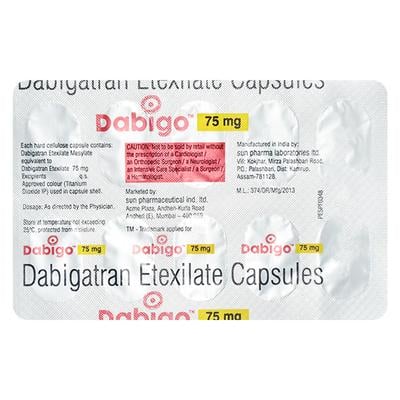Dabigo 75mg Capsule 10'S - Blood Clot-Ant