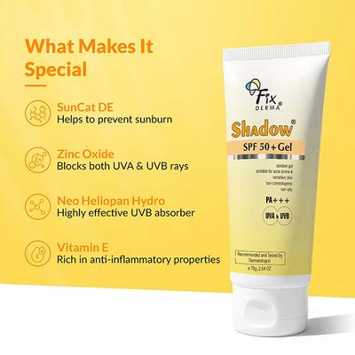 Fixderma Shadow 50+ Gel 75 gm - Body Sunscreen