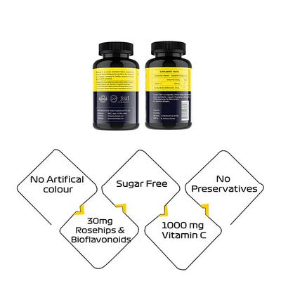 Vitaminhaat Vitamin-C with Bioflavonoids & Rosehip Capsule 90's - Vitamin C