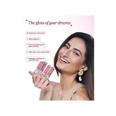 Gush Beauty Glaze Lip Oil Gloss High Shine and Hydrating Pink Gloss - Candy Glaze 2.8 ml - Lip Glosses