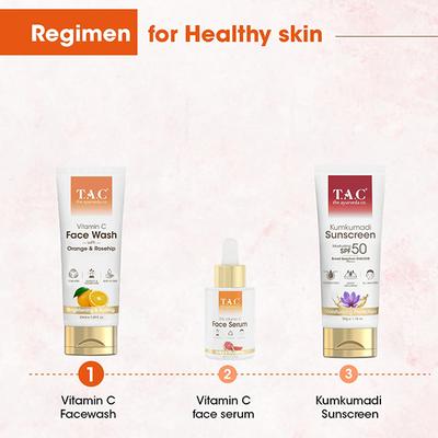 Tac - The Ayurveda Co Vitamin C Face Wash with Orange and Rosehip 50 ml - Face Wash & Cleansers