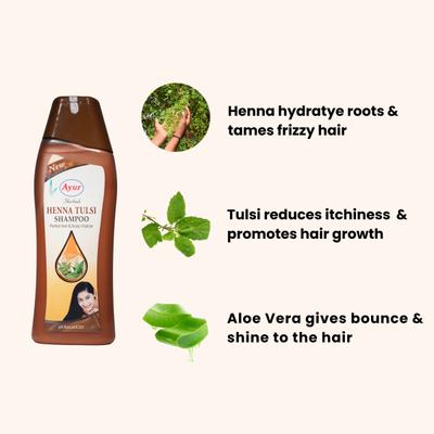 Ayur Herbals Henna Tulsi Shampoo 200 ml - Personal Care (Ayush)