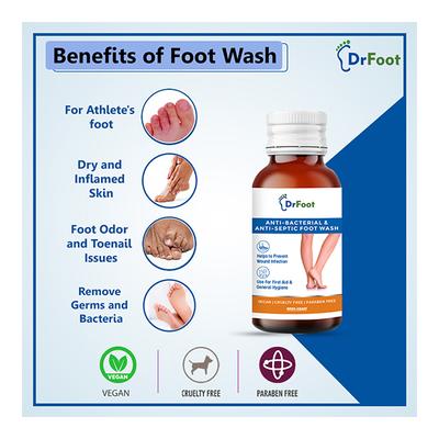 Dr Foot Antibacterial & Antiseptic Foot Wash 100 ml - Foot Creams & Lotions