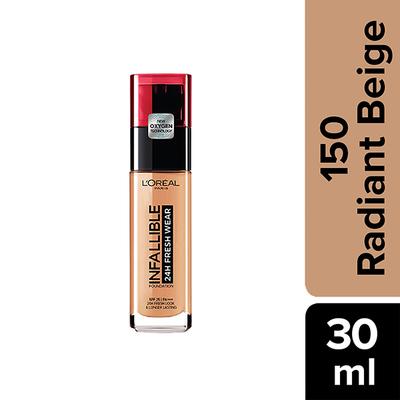 L'Oreal Paris Infallible 24H Fresh Wear Foundation, 150 Radiant Beige 30 Gm - Foundation