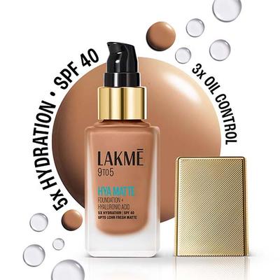 Lakme 9to5 Hya Matte Foundation + Hyaluronic Acid Neutral Chestnut 25 ml - Foundation