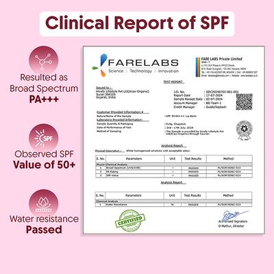 Aravi Organic Tinted Beetroot Lip Balm with SPF 50 PA Plus Kojic Acid and Ceramide for Lip Brightening 5 gm - Lip Balms