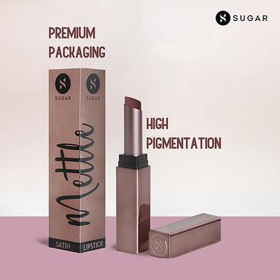 SUGAR Cosmetics Mettle Satin Lipstick - 04 Adela (Warm Muted Peach) 2.2 gm - Lipsticks