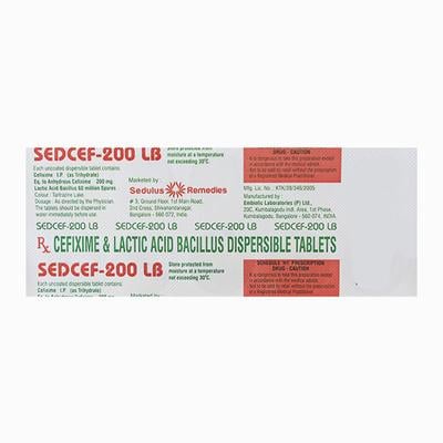 SEDCEF LB 200 Tablet 10's - Bacterial Infections-Cep