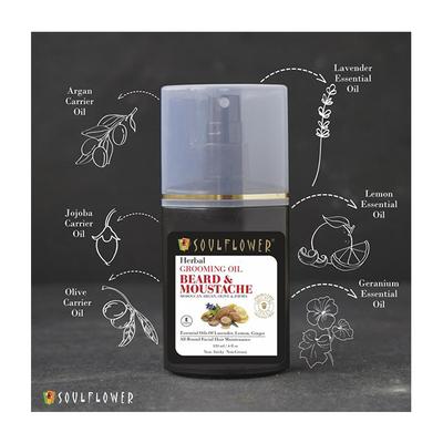 Soulflower Herbal Beard & Moustache Grooming Oil 120 ml - Beard Oil