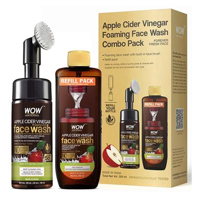 WOW Skin Science Apple Cider Vinegar Foaming Face Wash Save Earth Combo Pack 1's - Face Washes
