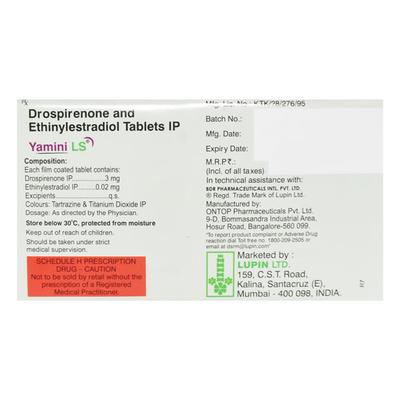 Yamini LS Tablet 24'S - Contraception-Ora