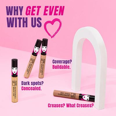 Elle 18 Get Even Concealer, Coral, Buildable Coverage, For Dark Spots & Fine Lines 5.4 ml - Concealer